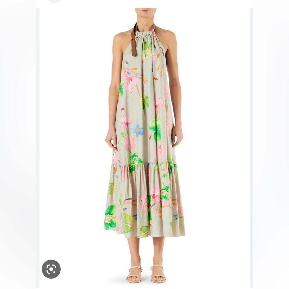 COPY - Tibi Linnea floral poplin halter midi dress Sz 0